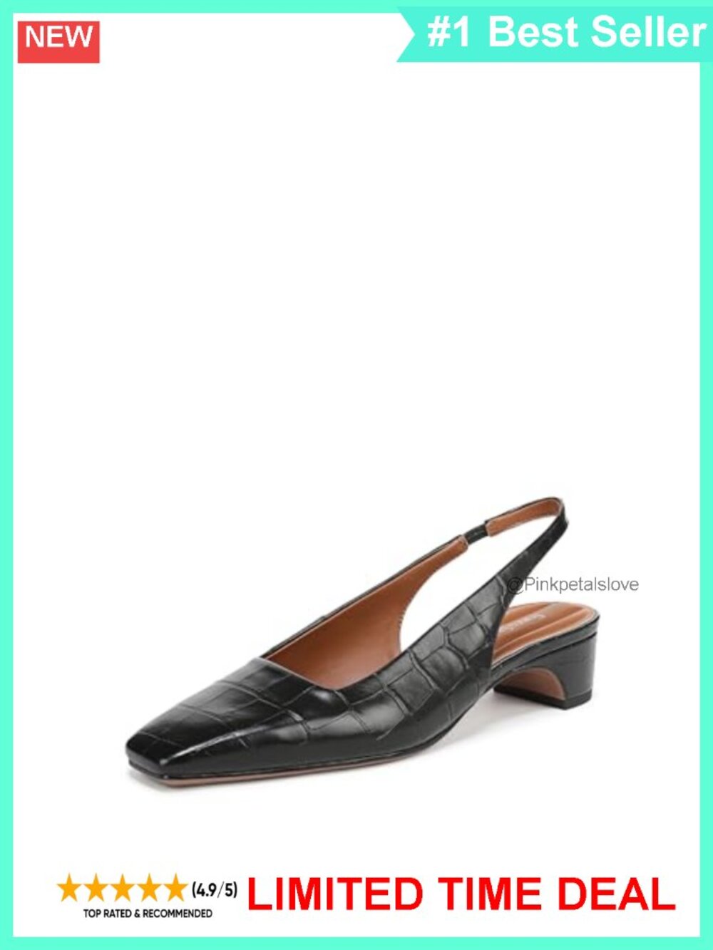 Slingback Pump with Stretch Strap and 1.6 Inch Heel